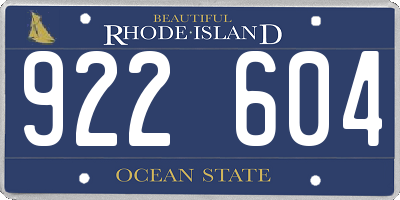 RI license plate 922604