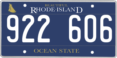 RI license plate 922606