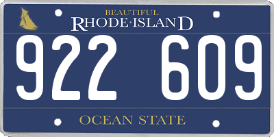 RI license plate 922609