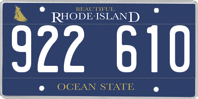RI license plate 922610