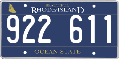 RI license plate 922611