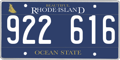 RI license plate 922616