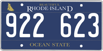 RI license plate 922623