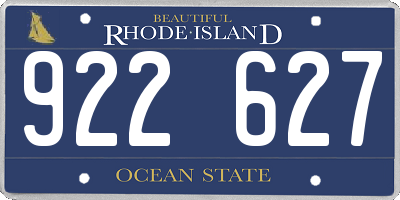 RI license plate 922627