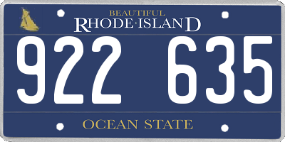 RI license plate 922635