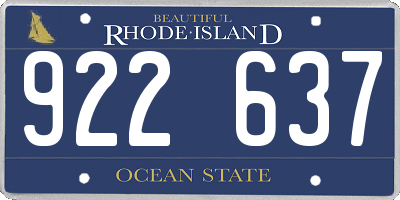 RI license plate 922637