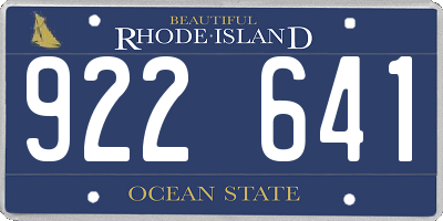RI license plate 922641