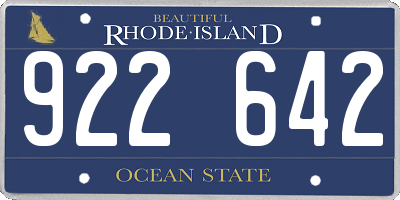 RI license plate 922642