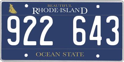 RI license plate 922643