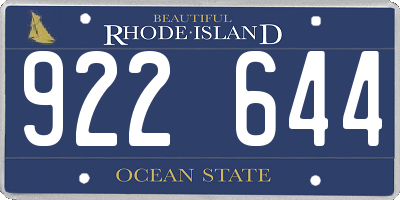 RI license plate 922644