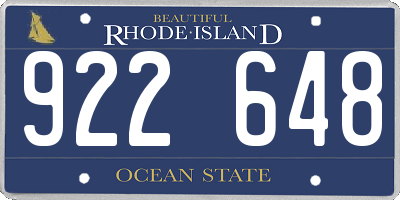 RI license plate 922648