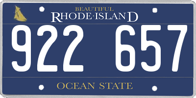 RI license plate 922657