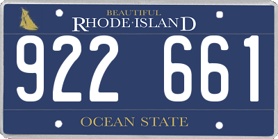 RI license plate 922661