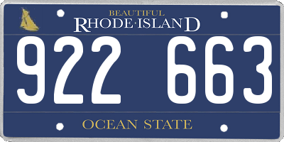 RI license plate 922663