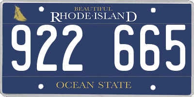 RI license plate 922665