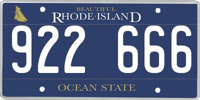 RI license plate 922666
