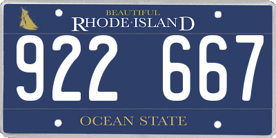 RI license plate 922667