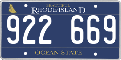 RI license plate 922669