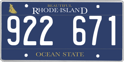 RI license plate 922671