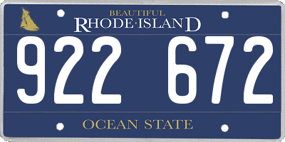 RI license plate 922672