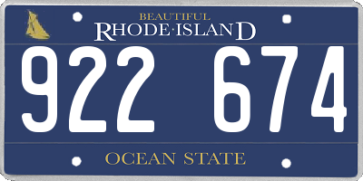 RI license plate 922674