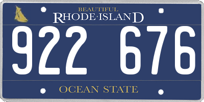 RI license plate 922676