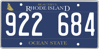 RI license plate 922684