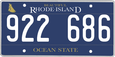 RI license plate 922686