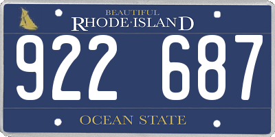 RI license plate 922687