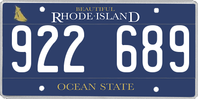RI license plate 922689