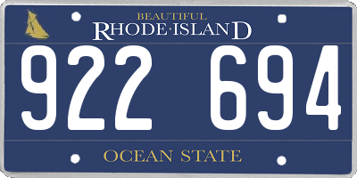 RI license plate 922694