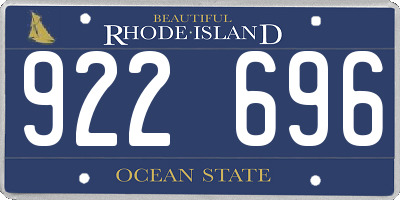 RI license plate 922696