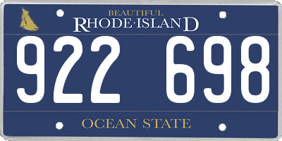 RI license plate 922698