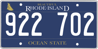 RI license plate 922702