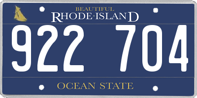 RI license plate 922704
