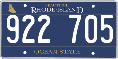 RI license plate 922705