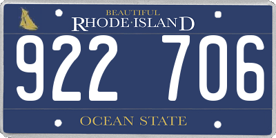 RI license plate 922706