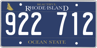 RI license plate 922712