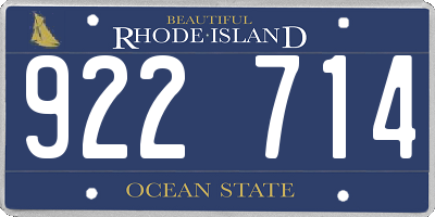 RI license plate 922714