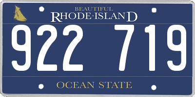 RI license plate 922719