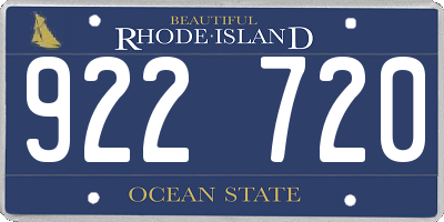 RI license plate 922720