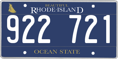 RI license plate 922721