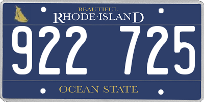 RI license plate 922725