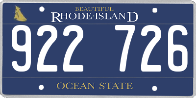 RI license plate 922726
