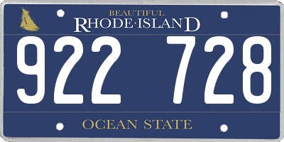 RI license plate 922728