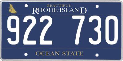 RI license plate 922730