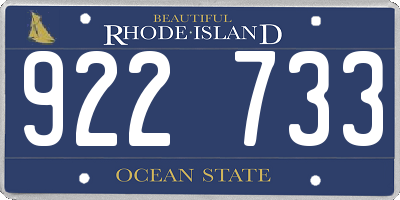 RI license plate 922733