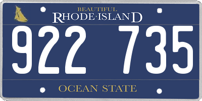 RI license plate 922735
