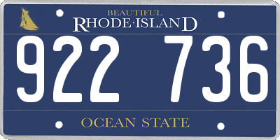 RI license plate 922736