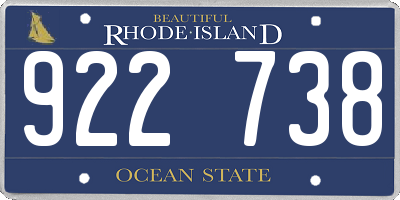 RI license plate 922738